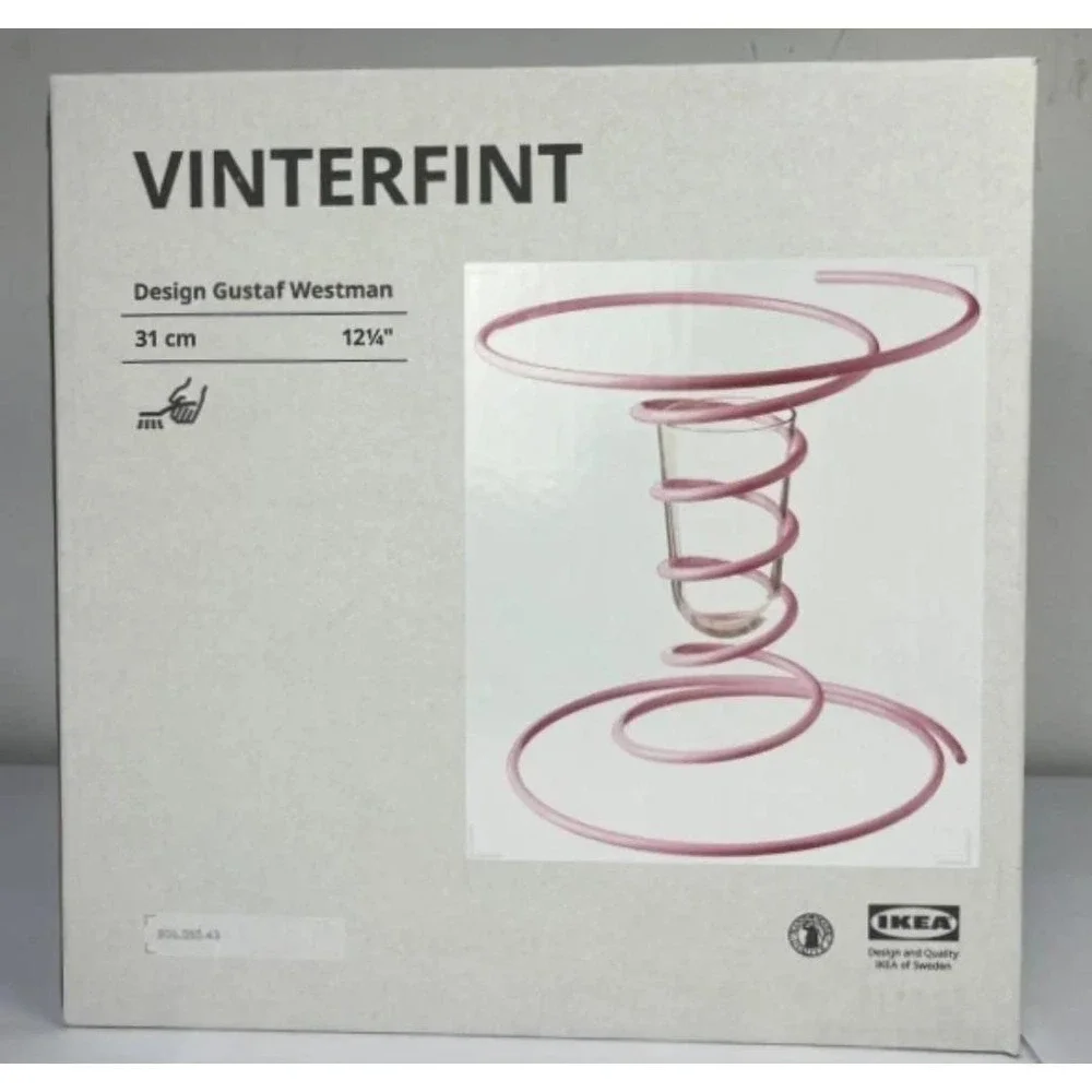 Gustaf Westman X Ikea Vinterfint Vase Pink Spiral 12 ¼